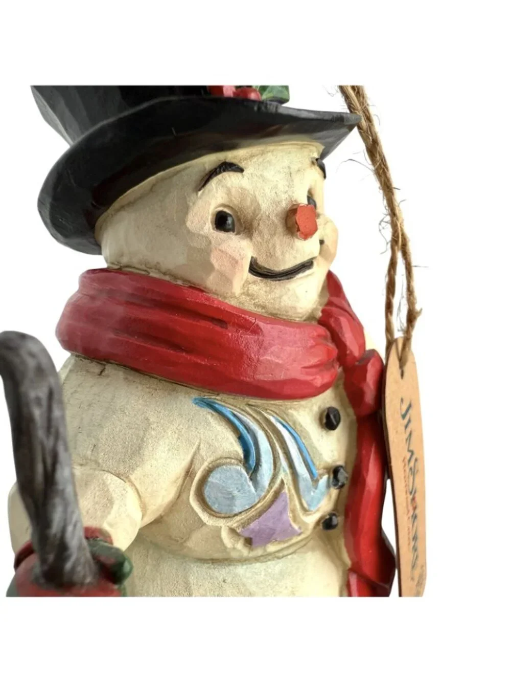 Jim Shore Heartwood Creek Snowman Swept Up In The Season Ornament 6006677 *FLAW*